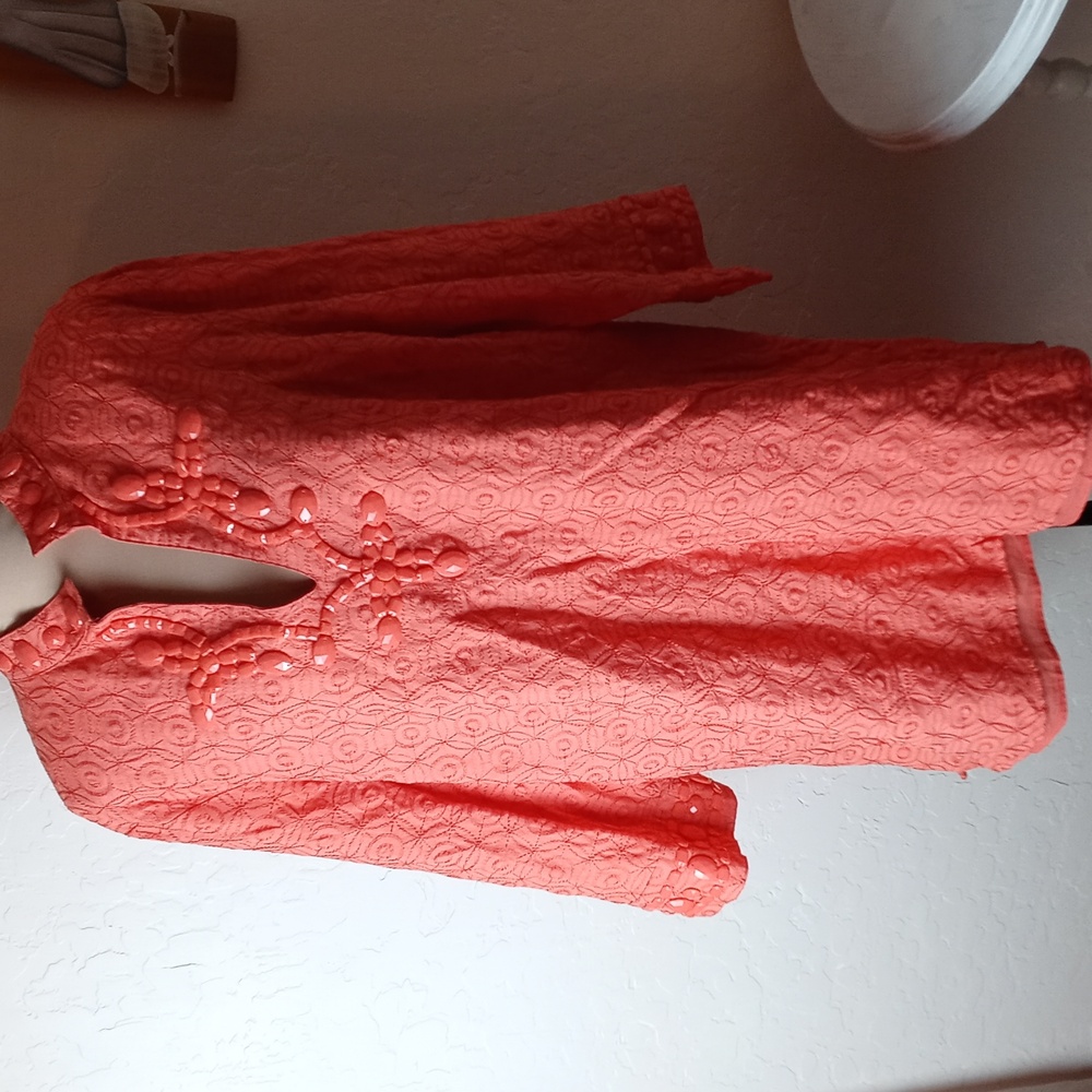 Ashley Stewart Coral Tunic Top
